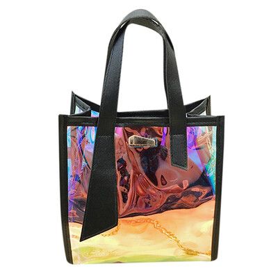 

2019 New Brand Women s Handbags Laser Korean Style Bags Transparent Shoulder Bags Jelly Candy Strap Clear Women Bag T30