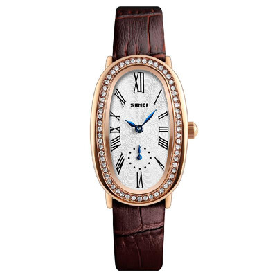 

SKMEI Fashion Casual Quartz Watch 3ATM Water-resistant Women Watches Genuine Leather Wristwatch Female Relogio Feminino