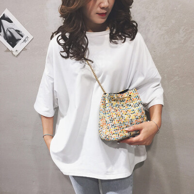 

Tailored Womens Bag Bucket Bag Shoulder Bag Color Stitching Crossbody Bag