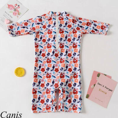 

US 2Pcs Toddler Baby Girl Floral Romper Jumpsuit Hats Outfit Swimwear UV Sunsuit