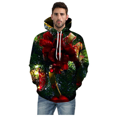 

Toponeto Mens Christmas Casual 3D Print Creative Casual Long Sleeve Shirt Coat Top