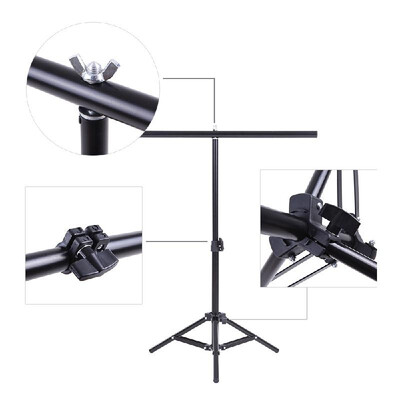 

605 70cm Small Photography Studio Video Metal Support Stand System Kit Set w Crossbar & 3 Clamps for PVC Backdrop Background