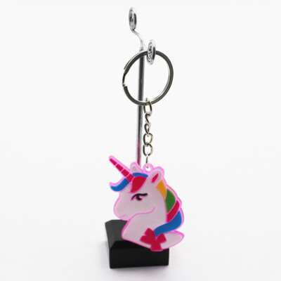 

1 Pcs Cartoon PVC Unicorn Keychains Animal My Little Horse Key Holder Woman Car Key Ring Bag Pendant Fashion Jewelry