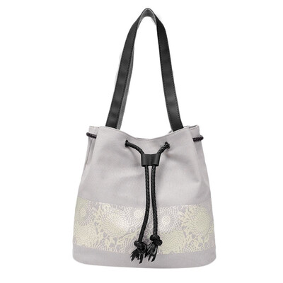 

Tailored Large Capacity Ethnic Style Woman Bag Canvas Shopping Bag Shoulder Bag Handbag