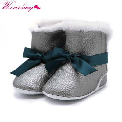 

Baby Boots Winter Glossy Shoes Crib cute Bowknot baby boots Bebe Infant Toddler Snowfield Snow Boots