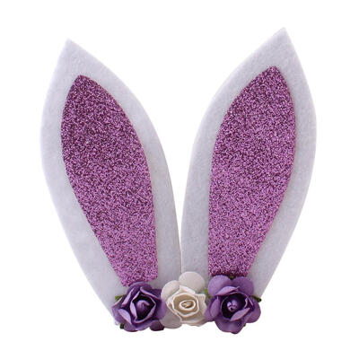 

Cute Rabbit Ears Hair Clip Sequins Girl 3D Flower Glitter Headband Headwear
