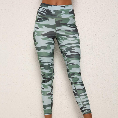 

Tailored Womens Casual Camouflage Digital Printing High Waist Hip Exercise Yoga Leggings