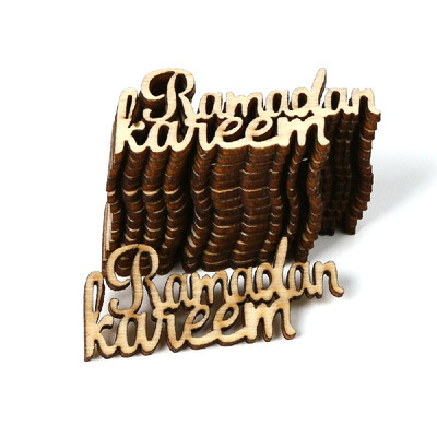 

15pcs Wooden Eid Mubarak Ramadan Party Supplies Ornament DIY Plaque Pendant Festival Home Decoration