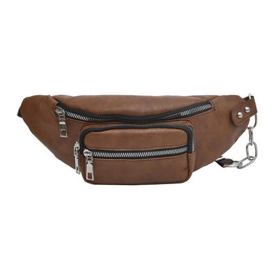 

Punk Women Shoulder Waist Zipper Bags Leather Large Messenger Chest Bags