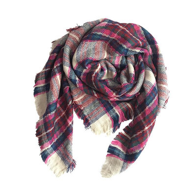 

New Sweet Girls Children Scarf Plaid Checked Shawl Faux Cashmere Warm Scarves Pashmina