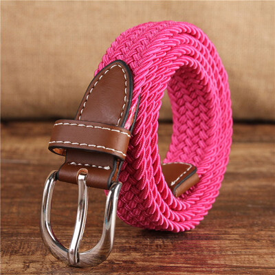 

Fashion Unisex belt high quality Elastic tension canvas Alloy pin buckle Men&Women belt solid color casual cowboy Men belt
