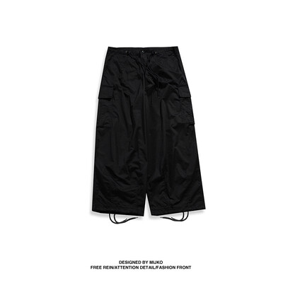 

MIJKO mens womens autumn&winter new products loose multi-pocket can be long-legged men&women with the same paragraph old casual pants tide