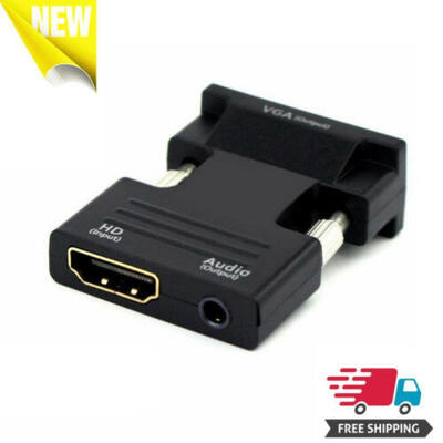 

HDMI Female to VGA Male Converter with Audio Adapter Support 1080P Signal Output