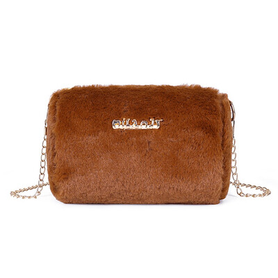 

Tailored Fashion Parent-Child Plush Solid Color Shoulder Bag Messenger Bag Coin Purse