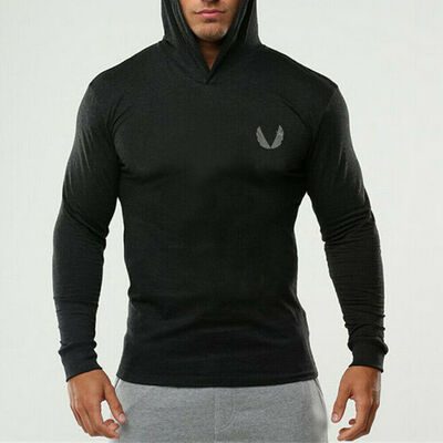 

Men Gym Thin Hoodie Long Sleeve Hoodies Sweatshirt Casual T-Shirt Fitness Tops