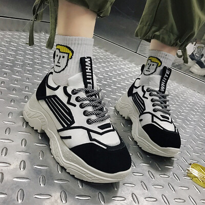 

Ins Super Fire Daddy Shoes Female Students in Spring Korean Version of Baitai Thick Bottom Smoked Leisure Sports Shoes