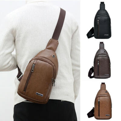 

CA Men Women PU Sling Bag Backpack Crossbody Shoulder Chest Cycle Daily Travel