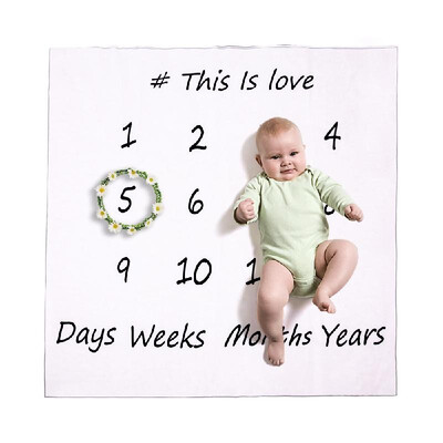 

Baby Milestone Blanket Neutral Photography Background Blanket for Newborn Boy & Girl Infant Soft Cotton 39 39in