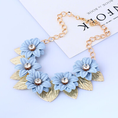 

Amazing Delecate Crystal Beaded Big Fashion Necklaces For Women Bohemian Statement Maxi Charms Flower Choker