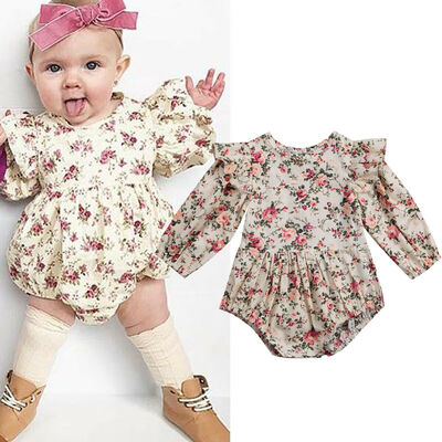 

Newborn Baby Girl Long Sleeves Romper Bodysuit Outfits Jumpsuit Clothes