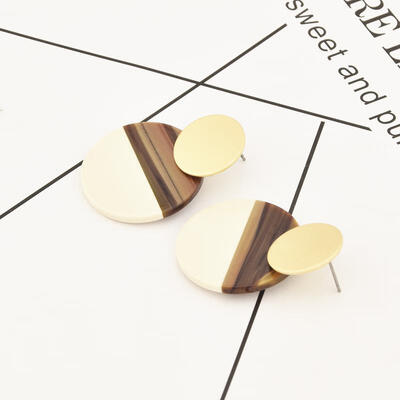 

Korean New Round Earrings Resin Black White Acetic Acid Dangle Drop Earrings For Women Statement Earings Fashion Jewelry 2019