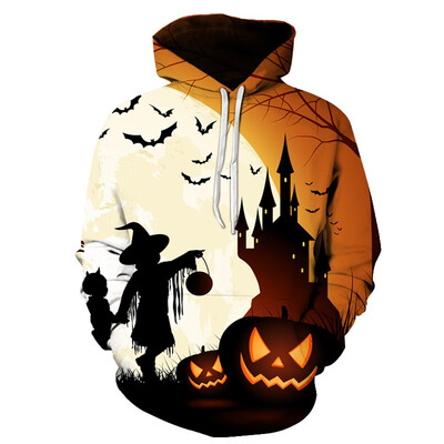 

Toponeto Mens Halloween Pumpkin 3D Print Creative Casual Long Sleeve Shirt Top