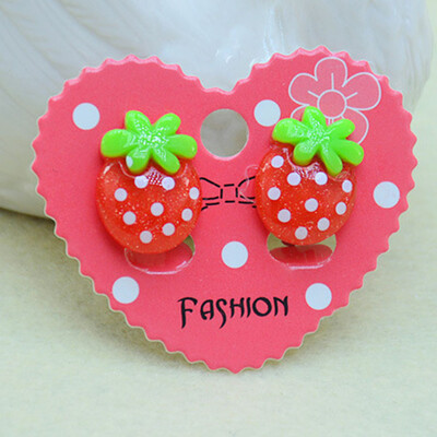 

2pcs Kawaii Fake Non-Piercing Rhinestone Clip-On Earrings Chic Baby Girls Gift