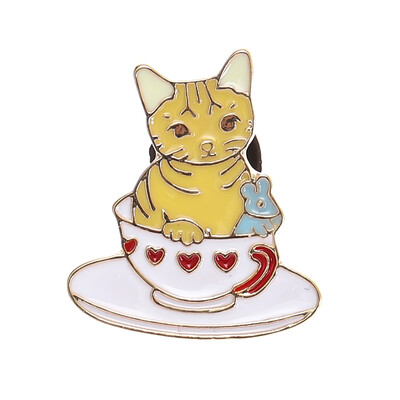 

Cute Cat Enamel Brooch Shirt Collar Pins Jewelry Unisex Brooch Backpack Pins