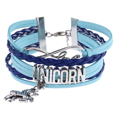 

Unicorn Pendant Weaving Multi-Layer Multicolour Bracelet Creative Alloy Bracelet
