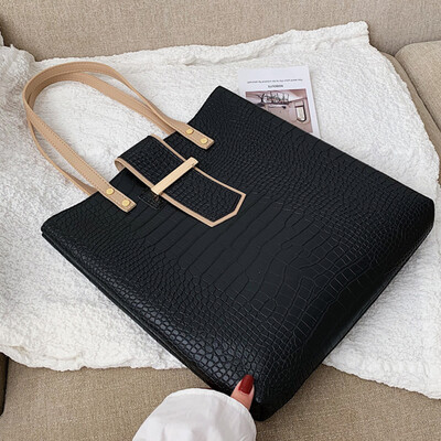 

Bag woman 2019 new trendy Korean version simple Tote bag student handbag leisure 100 take a large amount of capacity leisure le