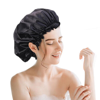 

Ladies Solid Color Hair Care Caps Satin Night Sleep Cap Women Shower Hat