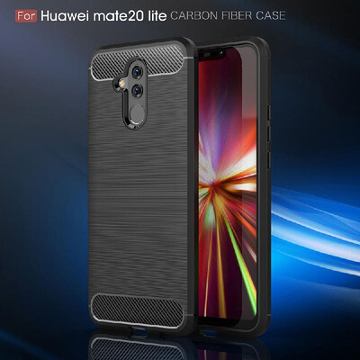 

Phone Case Carbon Fiber Wire Drawing TPU Phone Protection Cover Simple Lightweight Mobile Phone Protector for HUAWEI Mate 20 Pro