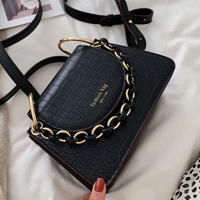 

Womens bag fashion foreign-style metal chain new 2019 Korean style one-shoulder bag one-shoulder bag