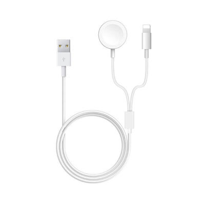 

2-in-1 USB Magnetic Charging Cable for iWatch&iPhone 6 7 8 X XR  Max - White