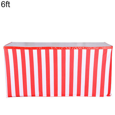 

6914ft Stripe Tableskirt Christmas Party Festival Dining Table Skirt Decor
