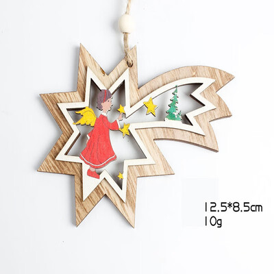 

FUNNYBUNNY Christmas Hanging Ornaments Wooden Snowman Santa Bells Xmas Embellishments Gift Tag