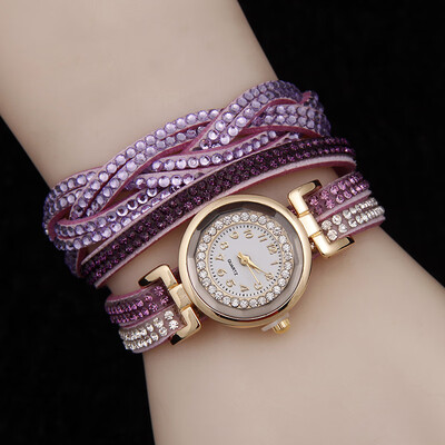 

Explosion models full diamond bracelet watch womens winding twist quartz watch