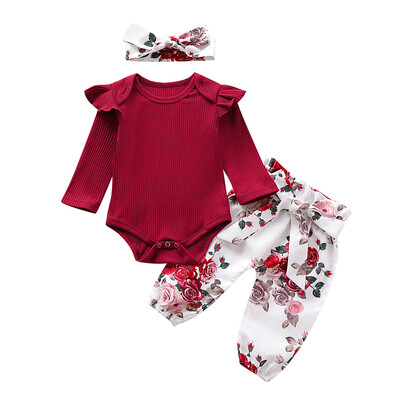 

Toddler Baby Kids Girls Bodysuit Jumpsuit Pants Tops Romper Outfits Clothes Sets