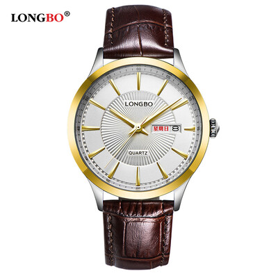 

Leather belt casual watch student couple table waterproof calendar mens watch 5021G
