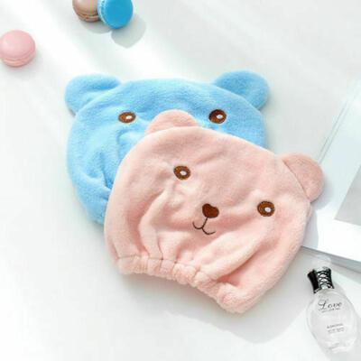 

Cute Microfiber Hair Turban Quickly Dry Hair Hat Wrapped Towel Bathing Cap