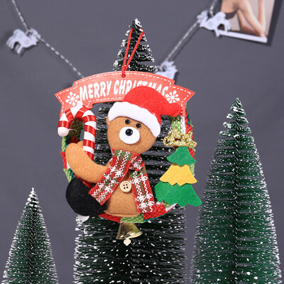 

〖Follure〗Mini Christmas Wreath Decor Xmas Party Door Wall Hanging Garland Tree Ornament