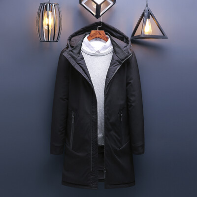 

ZHUO DENG NU Mens Mid-length Jacket Slim Fit Hoodie