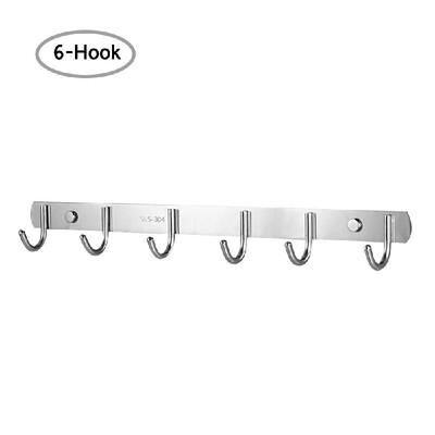 

Stainless Steel Hook Rack Coat Hook Rack Wall Mounted SUS304 Brushed Hook Rail Hat Hook Rack