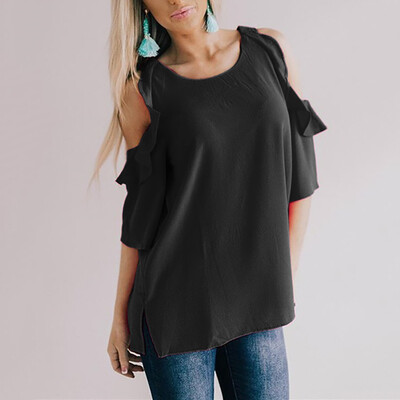 

Nomeni Womens Fashion Off Shoulder Short Sleeve Blouse Summer Casual T-shirts