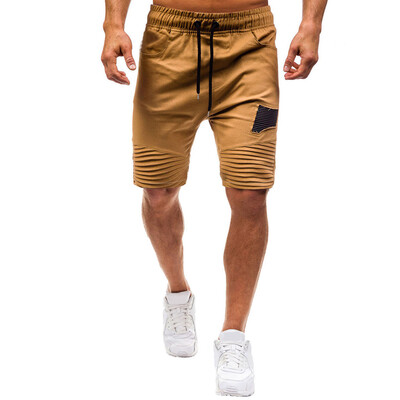

Tailored Men Summer Casual Elastic Joggings Sport Solid Baggy Pockets Short Pant