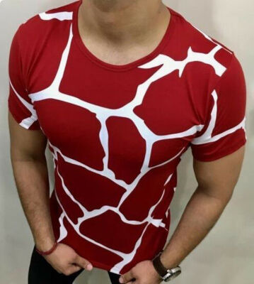 

Fashion Men Slim Fit O Neck Printed Short Sleeve Muscle Tee T-shirt Casual Top Blouse
