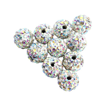 

New 100PcsLot 10mm Disco Acryl Bead mixed Gradient Change Colorful Crystal Shamballa Beads