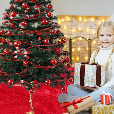 

Siaonvr Christmas Red Plush Long Hair Christmas Tree Dress Home Decor Apron