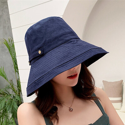 

New Beach Hats For Women Hat Female Lady Bucket Hat Hat Summer Woman Wide Brim Anti-Uv Summer Sun Cap
