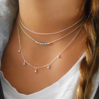 

Europe&the United States cross-border new retro simple big sun horn multi-layer necklace supply stability